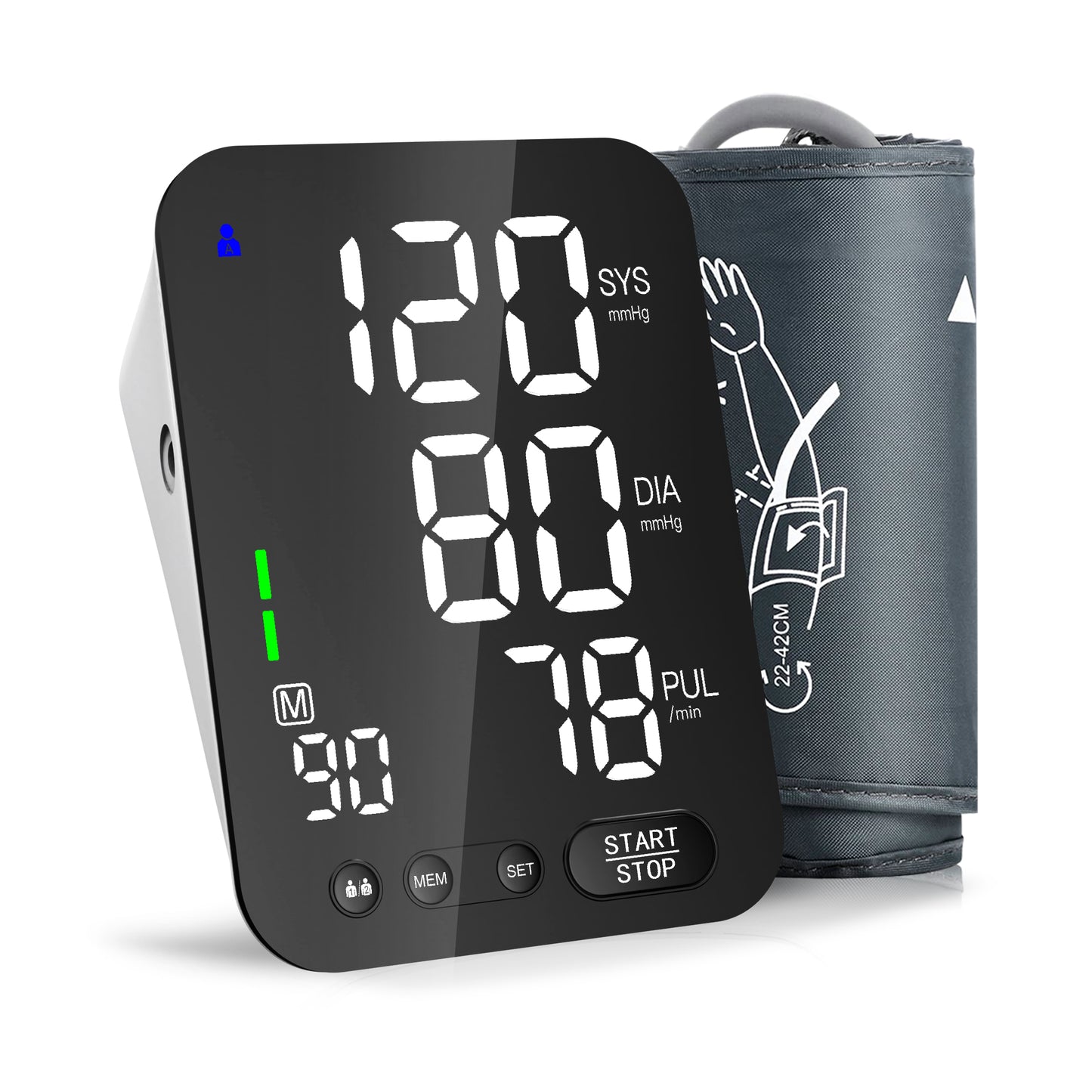 URION Large LED Display Screen Smart Sphygmomanometer Upper Arm Blood Pressure Machine