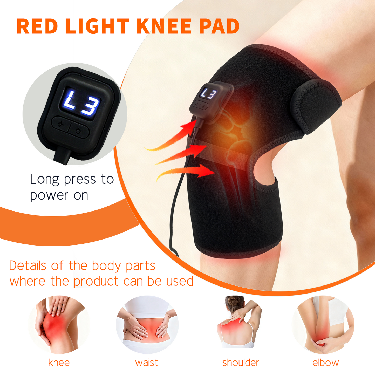Red Light URION Therapy Massager for Elbows and Shoulders Portable Red Light Therapy Massager for Knees