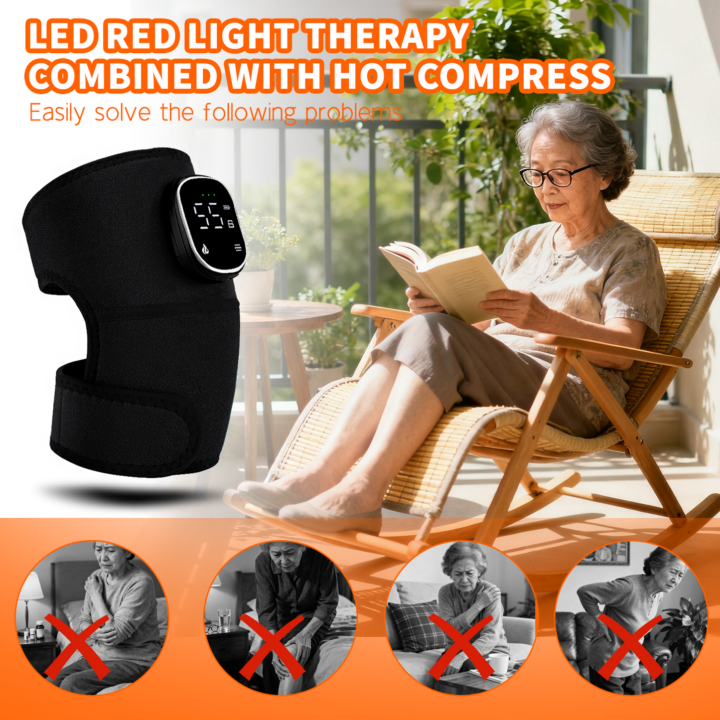 Red Light URION Therapy Massager for Elbows and Shoulders Portable Red Light Therapy Massager for Knees