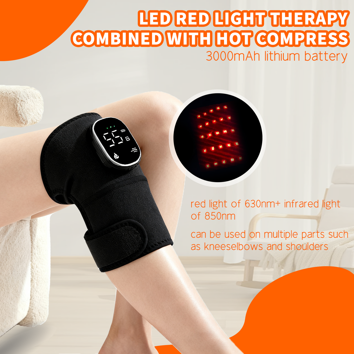 Red Light URION Therapy Massager for Elbows and Shoulders Portable Red Light Therapy Massager for Knees