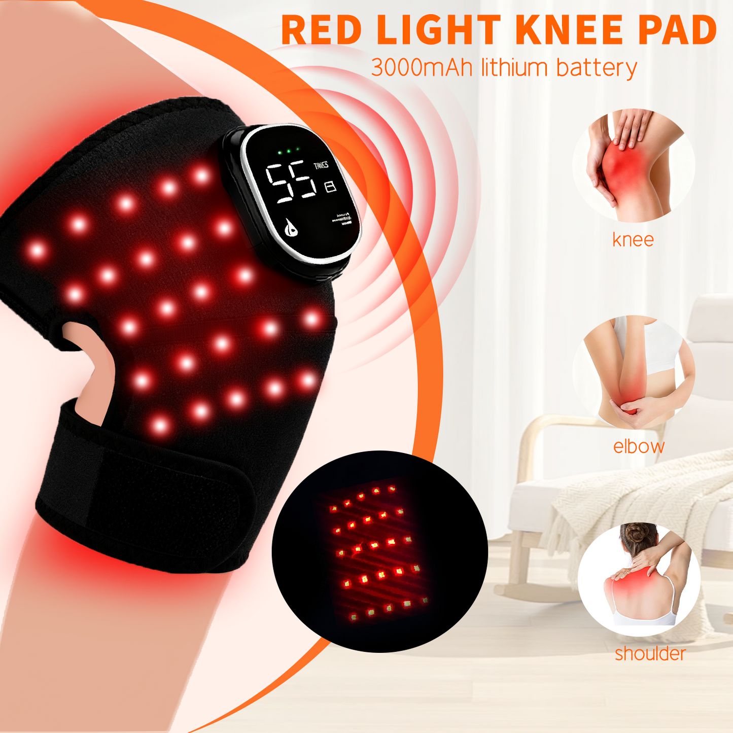 Red Light URION Therapy Massager for Elbows and Shoulders Portable Red Light Therapy Massager for Knees