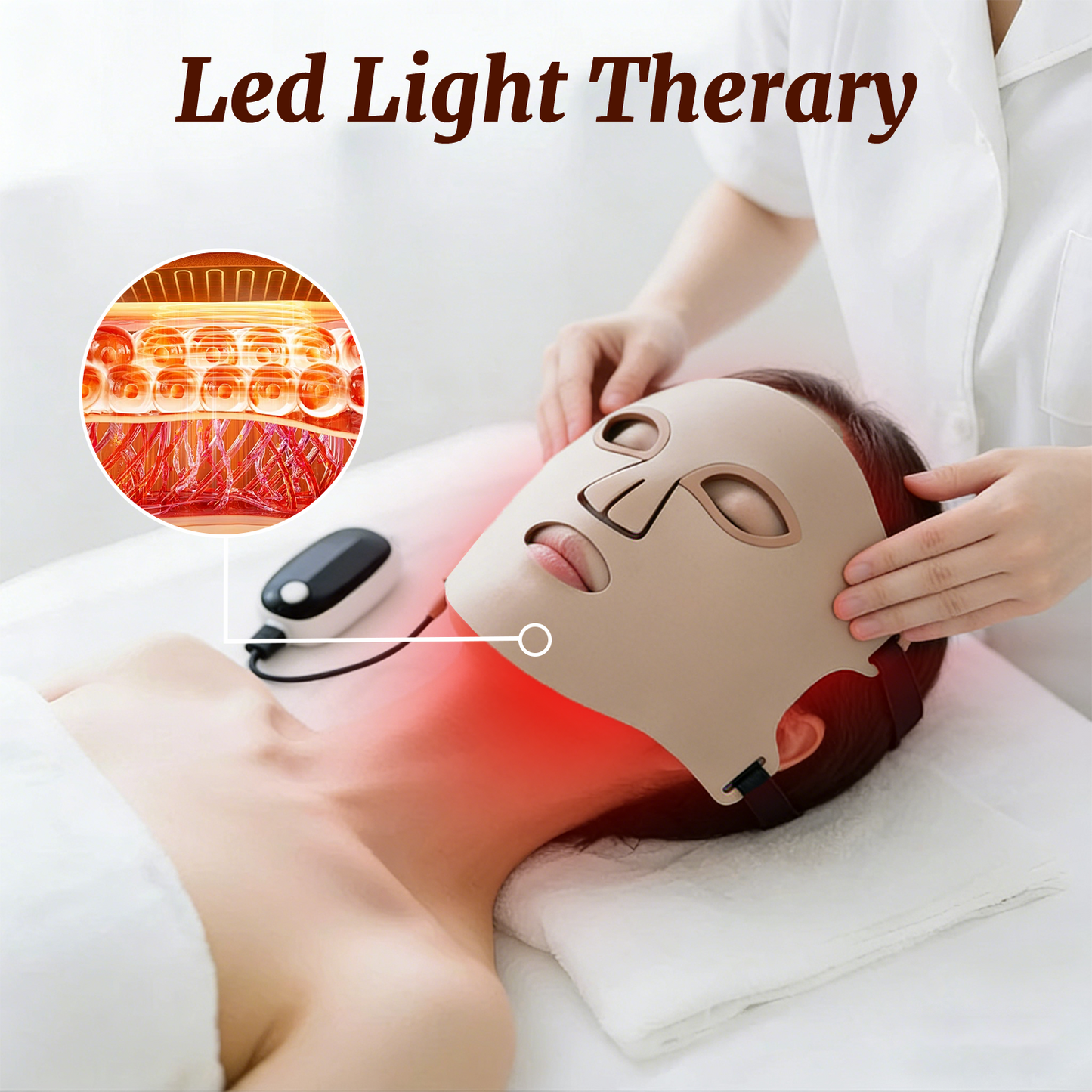 URION Led Light Therapy Mask 4 Color Soft Silicone Led Facial Care Infrared Therapy Mask