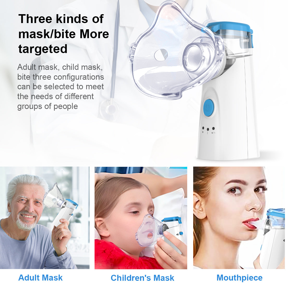 URION Handheld Inhaler Travel Silent Nebulizador Machine Kit Kids Adults Asthma Medical Portable Ultrasonic Mesh Nebulizer