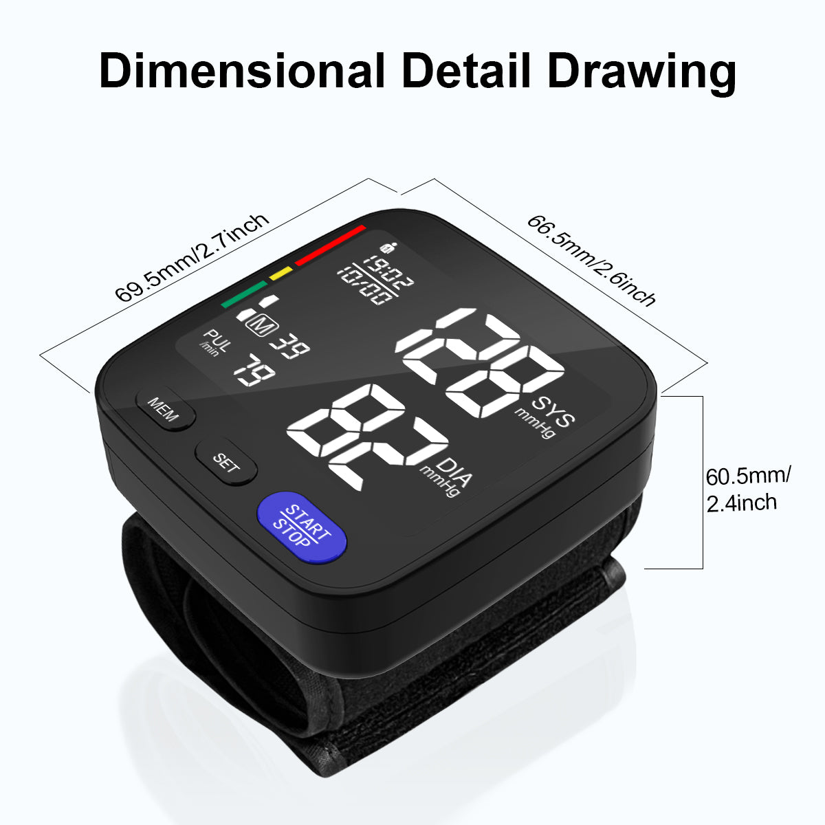 URION Wrist Type Digital Smart Automatic Sphygmomanometer Wrist Blood Pressure Monitor
