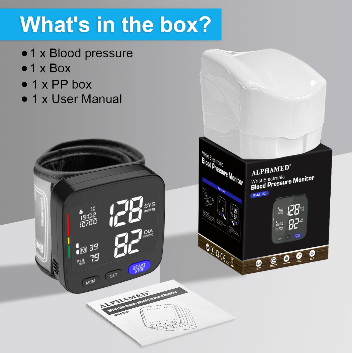 URION Wrist Type Digital Smart Automatic Sphygmomanometer Wrist Blood Pressure Monitor