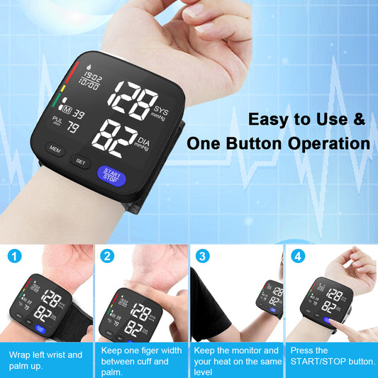 URION Wrist Type Digital Smart Automatic Sphygmomanometer Wrist Blood Pressure Monitor
