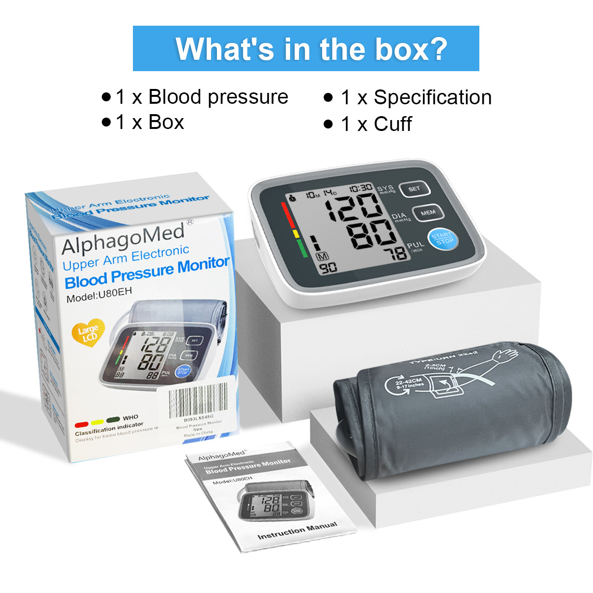 URION CE ISO Approved Medical U80EH Sphygmomanometer Bp Monitor