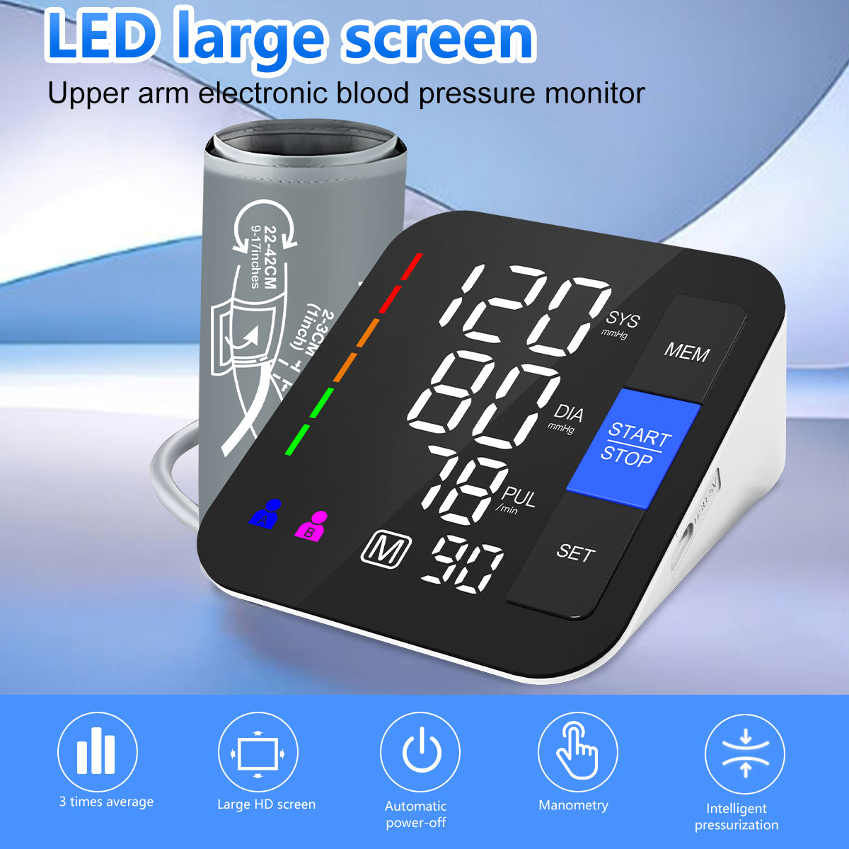 URION BP Monitor Tensiometer Digital Blood Pressure Machine Automatic Arm Blood Pressure Monitor