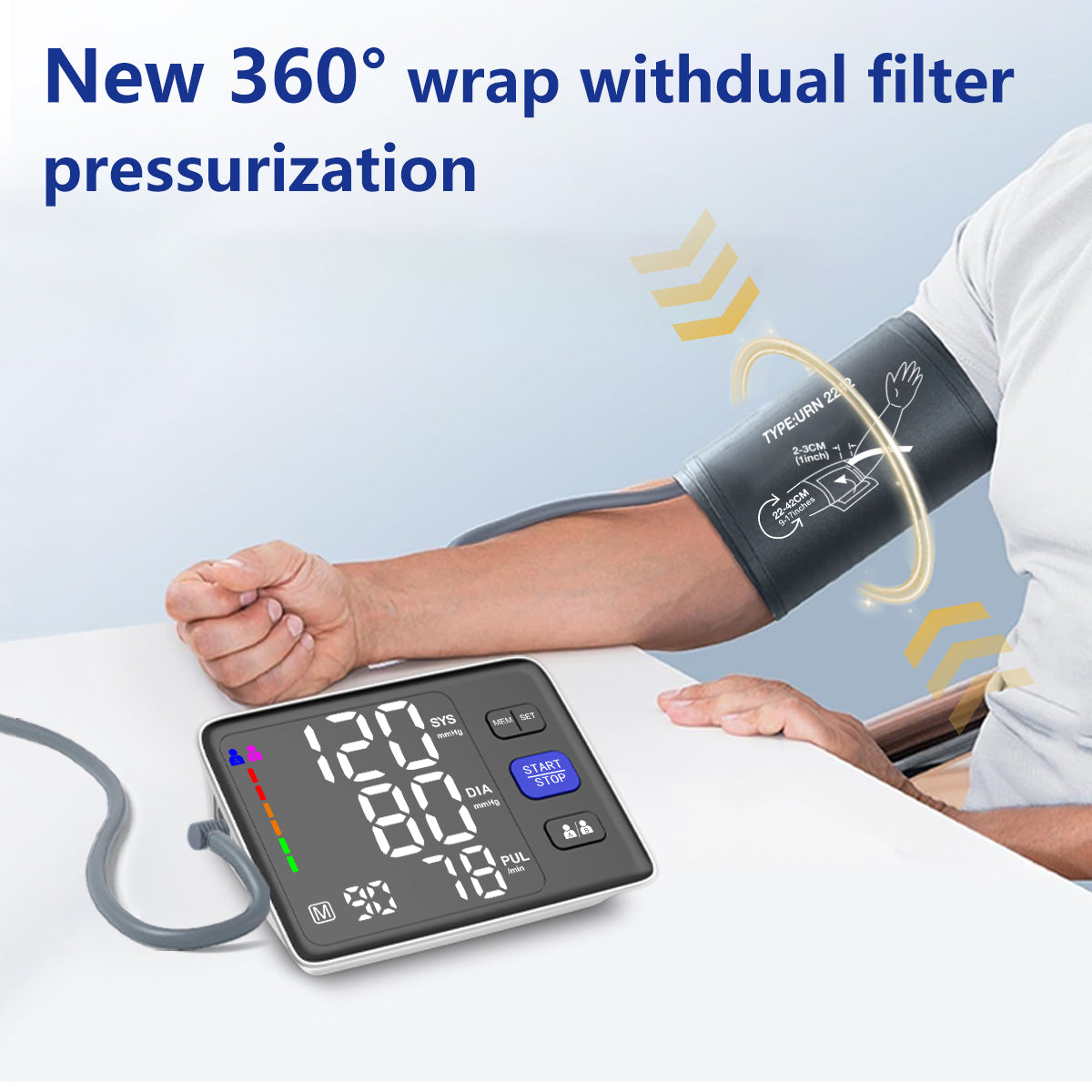 URION Blood Pressure Monitors Portable Sphygmomanometer Upper Arm Blood Pressure Machine