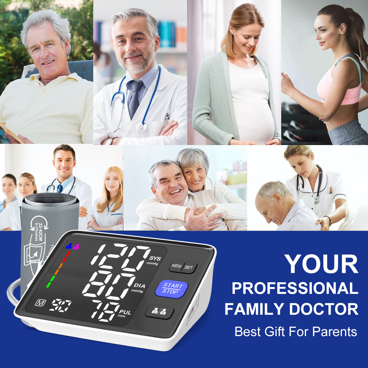 URION Blood Pressure Monitors Portable Sphygmomanometer Upper Arm Blood Pressure Machine