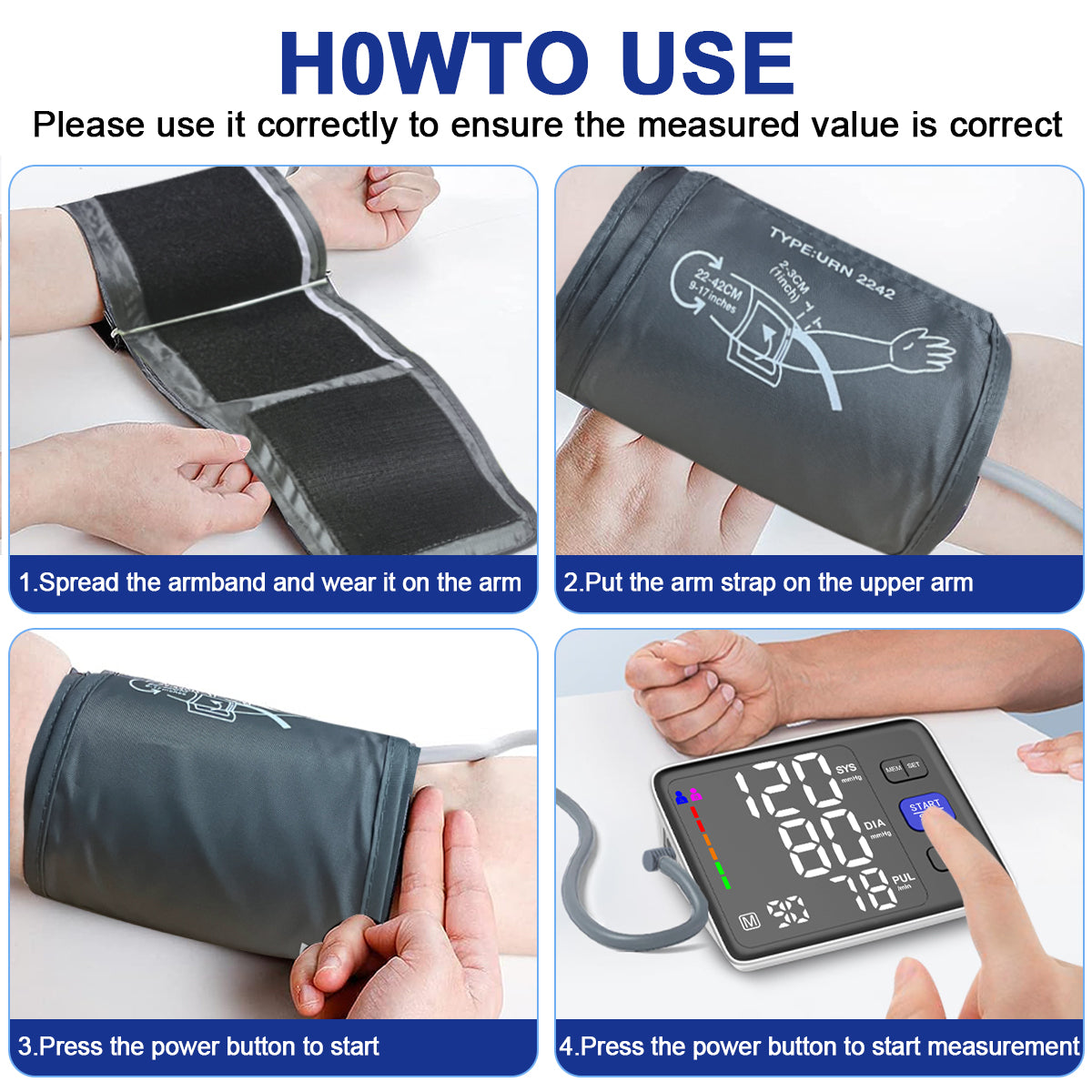 URION Blood Pressure Monitors Portable Sphygmomanometer Upper Arm Blood Pressure Machine